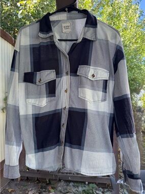 Modish Rebel Blue Plaid Shirt - Size Small